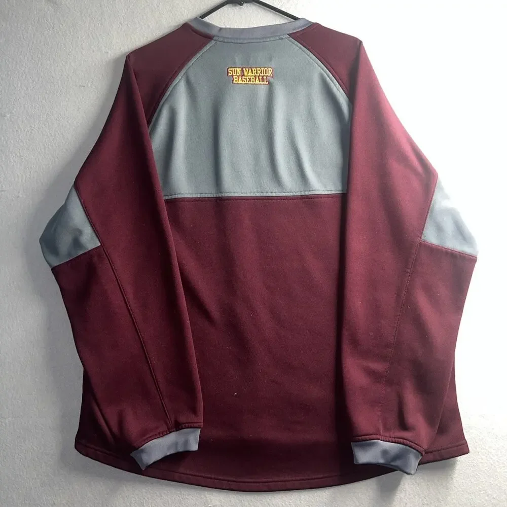 Adidas‎ Men's Long Sleeve Sun Warriors Baseball Jersey Burgundy XL